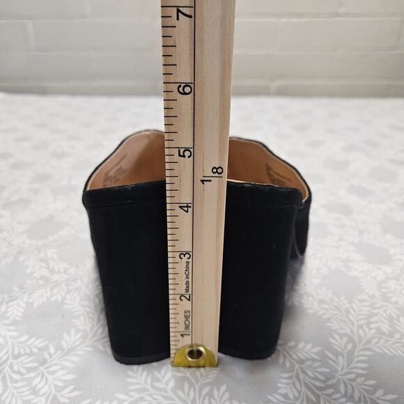 Madden Girl Slip On Mule Sandal Size 6 Black Chunky Heel - Picture 3 of 12
